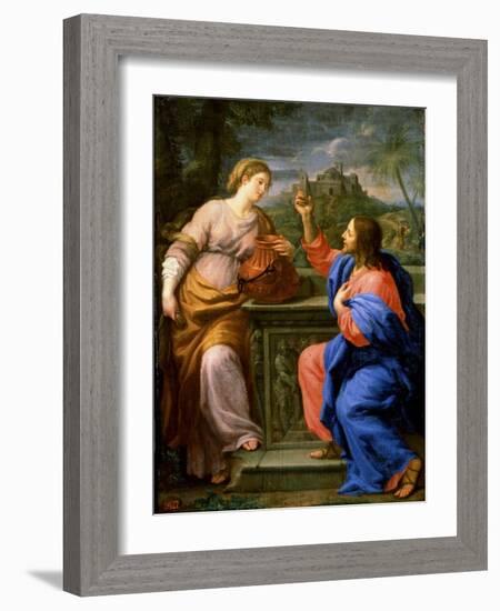 Christ and the Samaritan Woman at Jacob's Well'. C.17th Century-Carlo Maratta-Framed Giclee Print