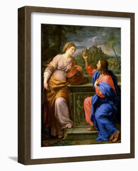 Christ and the Samaritan Woman at Jacob's Well'. C.17th Century-Carlo Maratta-Framed Giclee Print