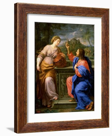 Christ and the Samaritan Woman at Jacob's Well'. C.17th Century-Carlo Maratta-Framed Giclee Print