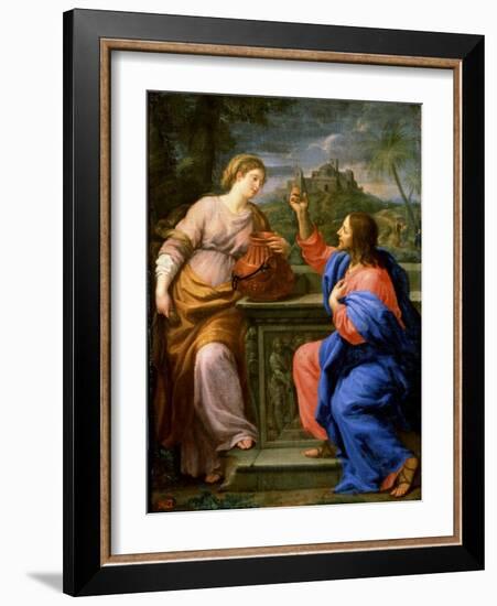 Christ and the Samaritan Woman at Jacob's Well'. C.17th Century-Carlo Maratta-Framed Giclee Print