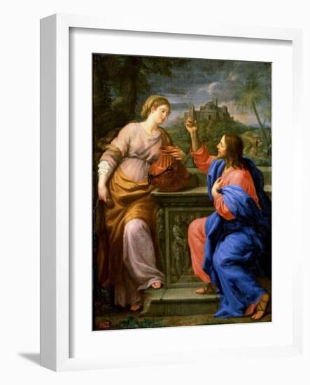 Christ and the Samaritan Woman at Jacob's Well'. C.17th Century-Carlo Maratta-Framed Giclee Print