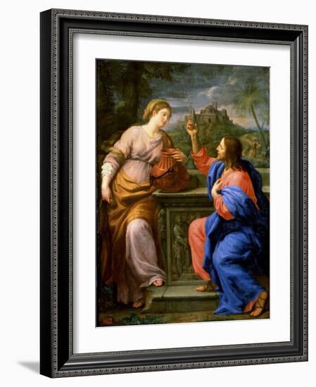 Christ and the Samaritan Woman at Jacob's Well'. C.17th Century-Carlo Maratta-Framed Giclee Print