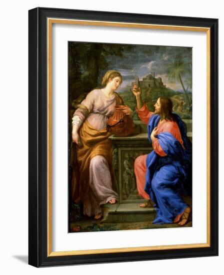 Christ and the Samaritan Woman at Jacob's Well'. C.17th Century-Carlo Maratta-Framed Giclee Print