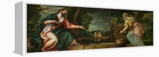Christ and the Samaritan Woman at the Well, circa 1580-Paolo Veronese-Framed Premier Image Canvas
