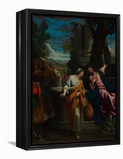 Christ and the Samaritan Woman, Ca 1595-Annibale Carracci-Framed Premier Image Canvas