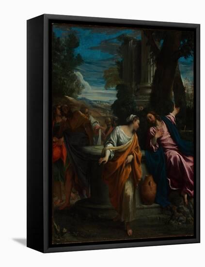 Christ and the Samaritan Woman, Ca 1595-Annibale Carracci-Framed Premier Image Canvas