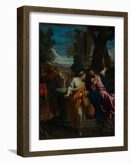 Christ and the Samaritan Woman, Ca 1595-Annibale Carracci-Framed Giclee Print