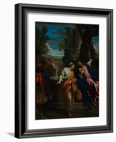 Christ and the Samaritan Woman, Ca 1595-Annibale Carracci-Framed Giclee Print