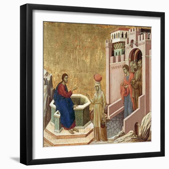 Christ and the Samaritan Woman-Duccio di Buoninsegna-Framed Giclee Print
