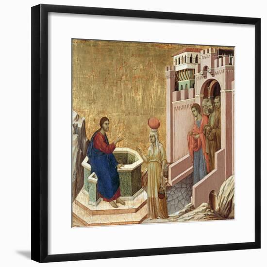 Christ and the Samaritan Woman-Duccio di Buoninsegna-Framed Giclee Print