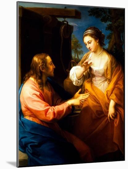 Christ and the Woman of Samaria, 17Th Century (Oil on Canvas)-Pompeo Girolamo Batoni-Mounted Giclee Print