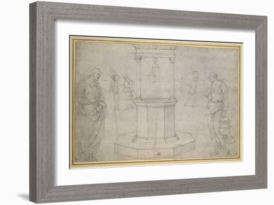 Christ and the Woman of Samaria-Pietro Perugino-Framed Giclee Print