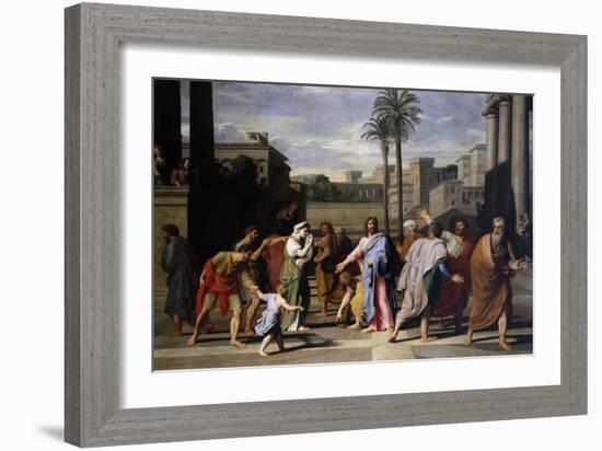 Christ and the Woman Taken in Adultery, 1682-Cristofano Allori-Framed Giclee Print