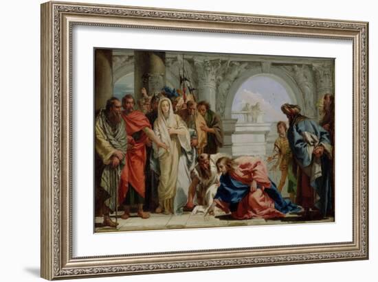 Christ and the Woman Taken in Adultery, 1750-53-Giandomenico Tiepolo-Framed Giclee Print