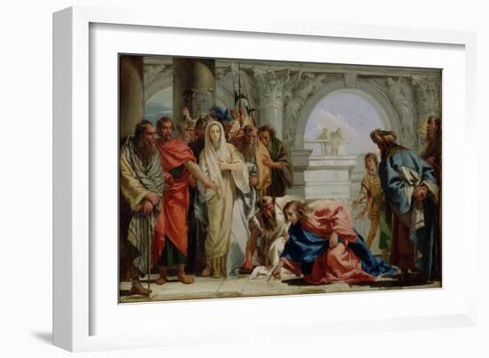 Christ and the Woman Taken in Adultery, 1750-53-Giandomenico Tiepolo-Framed Giclee Print