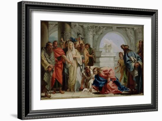 Christ and the Woman Taken in Adultery, 1750-53-Giandomenico Tiepolo-Framed Giclee Print