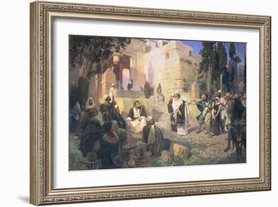 Christ and the Woman Taken in Adultery, 1888-Vasilij Dmitrievich Polenov-Framed Giclee Print