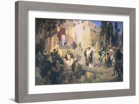 Christ and the Woman Taken in Adultery, 1888-Vasilij Dmitrievich Polenov-Framed Giclee Print