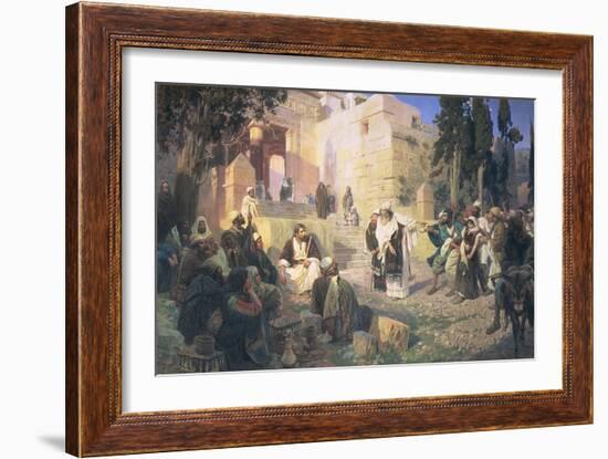 Christ and the Woman Taken in Adultery, 1888-Vasilij Dmitrievich Polenov-Framed Giclee Print