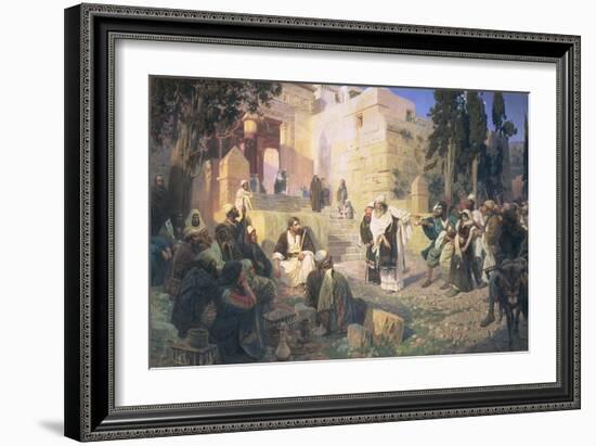 Christ and the Woman Taken in Adultery, 1888-Vasilij Dmitrievich Polenov-Framed Giclee Print