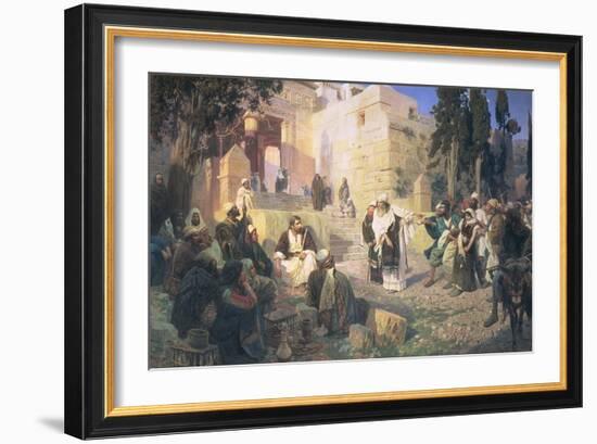 Christ and the Woman Taken in Adultery, 1888-Vasilij Dmitrievich Polenov-Framed Giclee Print
