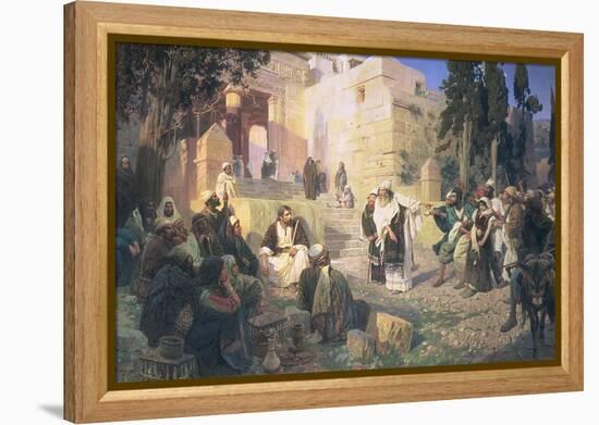 Christ and the Woman Taken in Adultery, 1888-Vasilij Dmitrievich Polenov-Framed Premier Image Canvas
