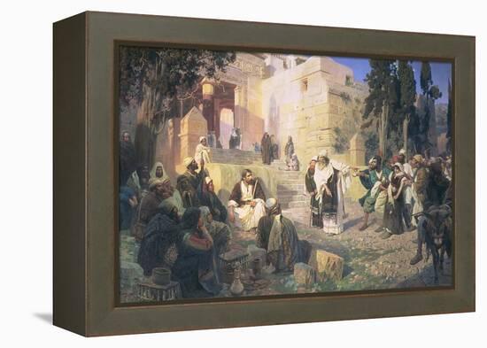 Christ and the Woman Taken in Adultery, 1888-Vasilij Dmitrievich Polenov-Framed Premier Image Canvas