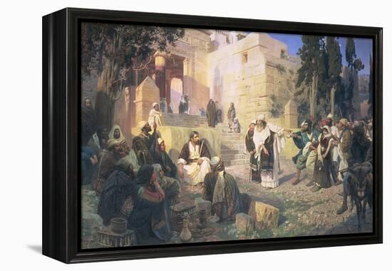 Christ and the Woman Taken in Adultery, 1888-Vasilij Dmitrievich Polenov-Framed Premier Image Canvas