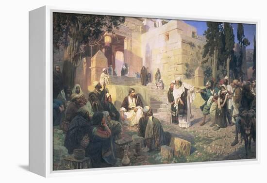 Christ and the Woman Taken in Adultery, 1888-Vasilij Dmitrievich Polenov-Framed Premier Image Canvas