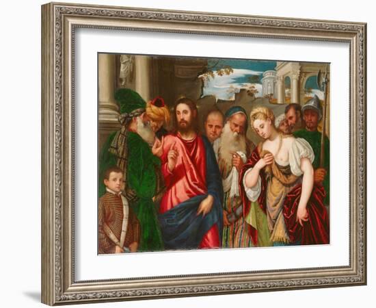 Christ and the Woman Taken in Adultery, C.1540-Veronese-Framed Giclee Print
