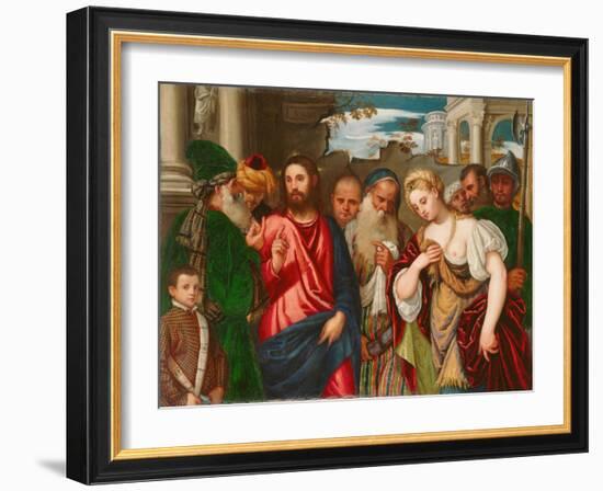 Christ and the Woman Taken in Adultery, C.1540-Veronese-Framed Giclee Print