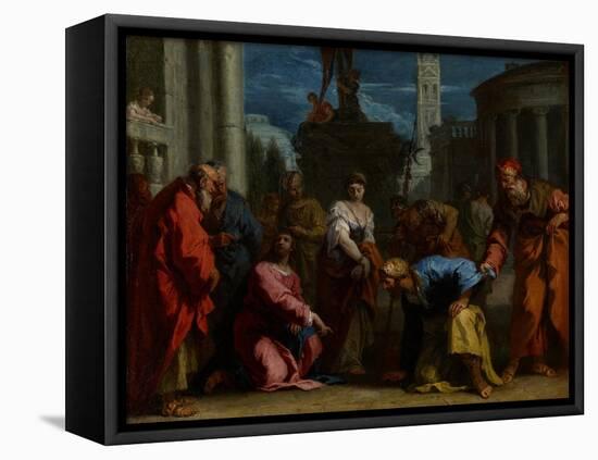 Christ and the Woman Taken in Adultery, C.1710-Sebastiano Ricci-Framed Premier Image Canvas