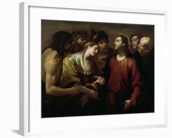 Christ and the Woman Taken in Adultery-Giovacchino Assereto-Framed Giclee Print