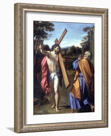 Christ Appearing to Saint Peter on the Appian Way, 1601-1602-Annibale Carracci-Framed Giclee Print