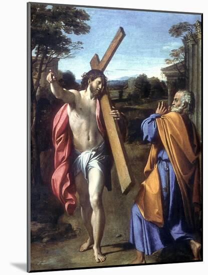 Christ Appearing to Saint Peter on the Appian Way, 1601-1602-Annibale Carracci-Mounted Giclee Print