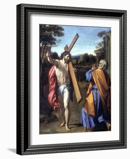 Christ Appearing to Saint Peter on the Appian Way, 1601-1602-Annibale Carracci-Framed Giclee Print