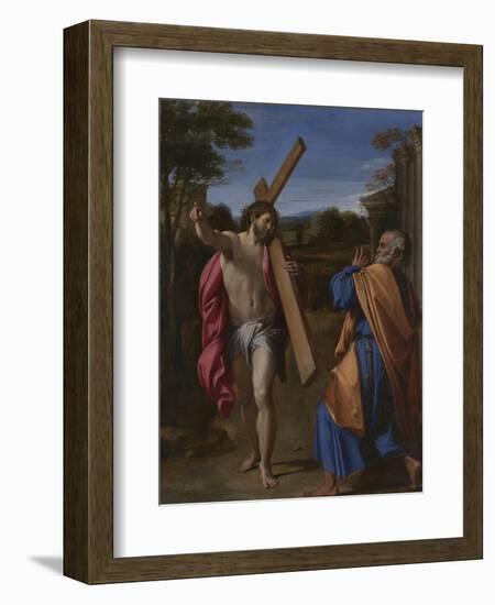 Christ Appearing to Saint Peter on the Appian Way (Domine, Quo Vadis), Ca 1602-Annibale Carracci-Framed Giclee Print