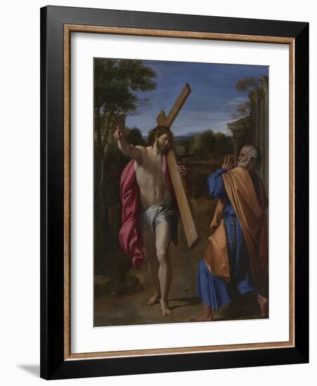 Christ Appearing to Saint Peter on the Appian Way (Domine, Quo Vadis), Ca 1602-Annibale Carracci-Framed Giclee Print