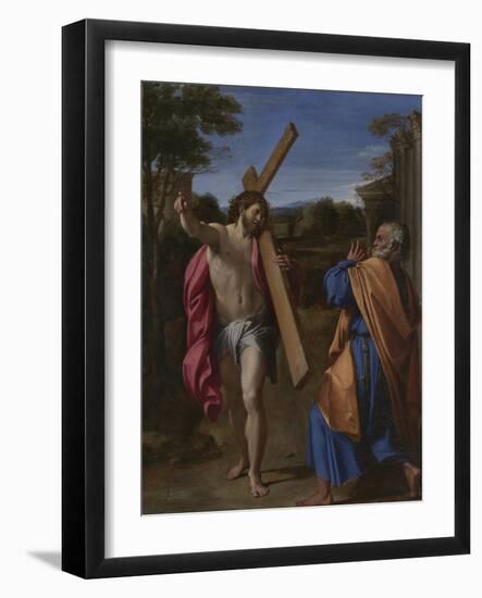 Christ Appearing to Saint Peter on the Appian Way (Domine, Quo Vadis), Ca 1602-Annibale Carracci-Framed Giclee Print