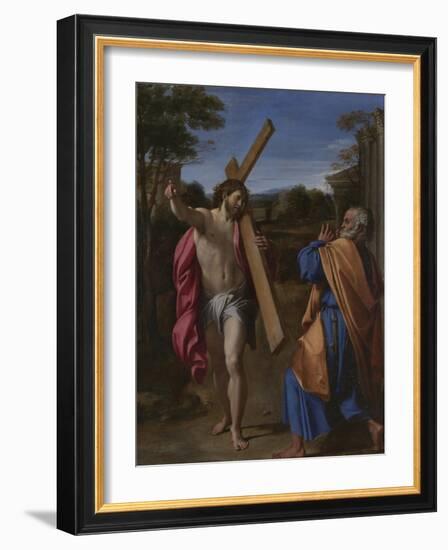 Christ Appearing to Saint Peter on the Appian Way (Domine, Quo Vadis), Ca 1602-Annibale Carracci-Framed Giclee Print