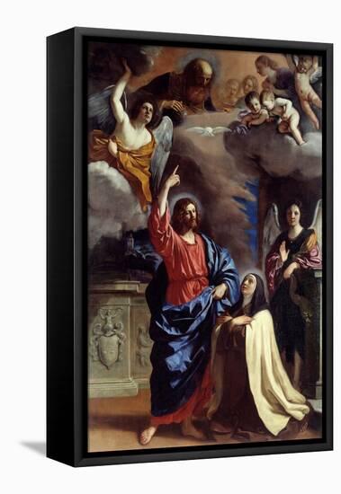 Christ Appearing to Saint Therese, 17Th Century (Oil on Canvas)-Guercino (1591-1666)-Framed Premier Image Canvas