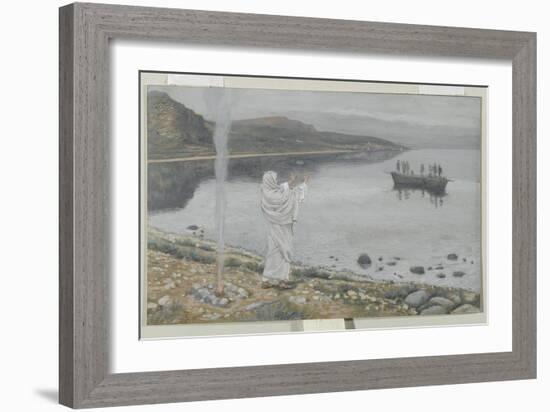 Christ Appears on the Shore of Lake Tiberias-James Tissot-Framed Giclee Print