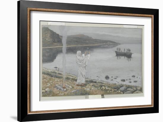 Christ Appears on the Shore of Lake Tiberias-James Tissot-Framed Giclee Print