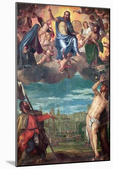 Christ Arresting the Plague with the Prayers of the Virgin, St. Rocco and St. Sebastian-Paolo Veronese-Mounted Giclee Print