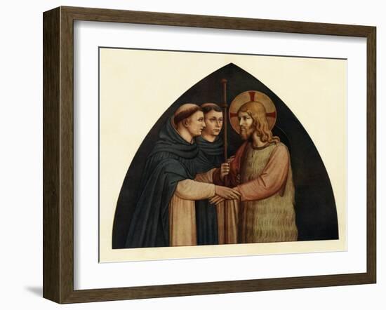 'Christ as a Pilgrim Met by Two Dominicans', 15th century, (c1909)-Fra Angelico-Framed Giclee Print