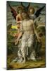 Christ as the Suffering Redeemer, seated on a sarcophagus, supported by two angels. 1490-Andrea Mantegna-Mounted Giclee Print