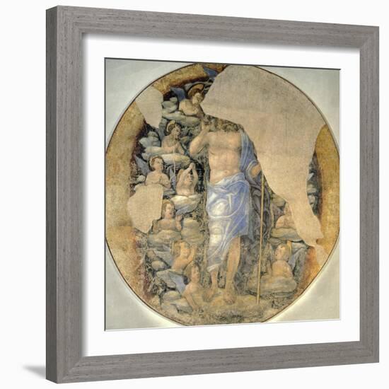 Christ Ascending to Heaven in Glory Surrounded by Angels, Circa 1488-Andrea Mantegna-Framed Giclee Print