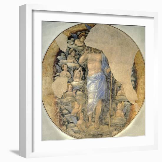 Christ Ascending to Heaven in Glory Surrounded by Angels, Circa 1488-Andrea Mantegna-Framed Giclee Print