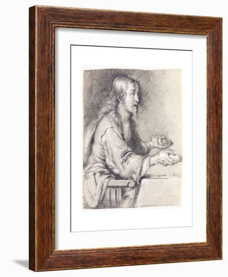 Christ at Emmaus Presenting the Bread-Bernardo Strozzi-Framed Giclee Print