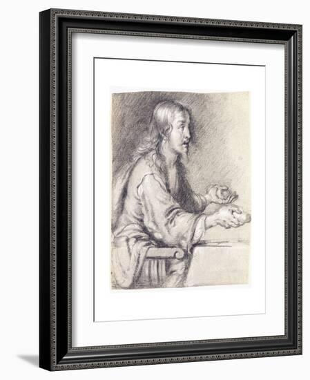 Christ at Emmaus Presenting the Bread-Bernardo Strozzi-Framed Giclee Print